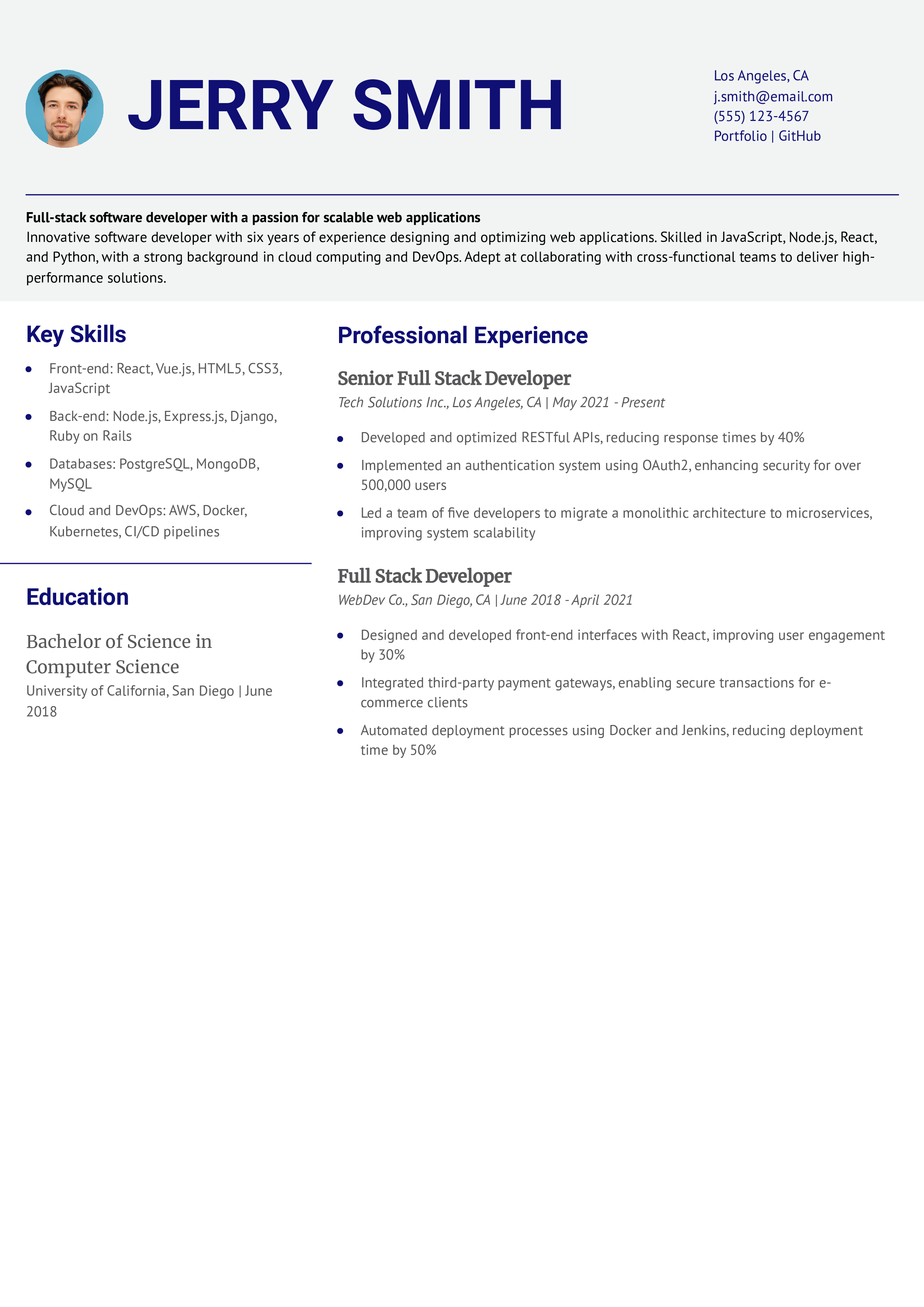 Full-Stack Developer Resume