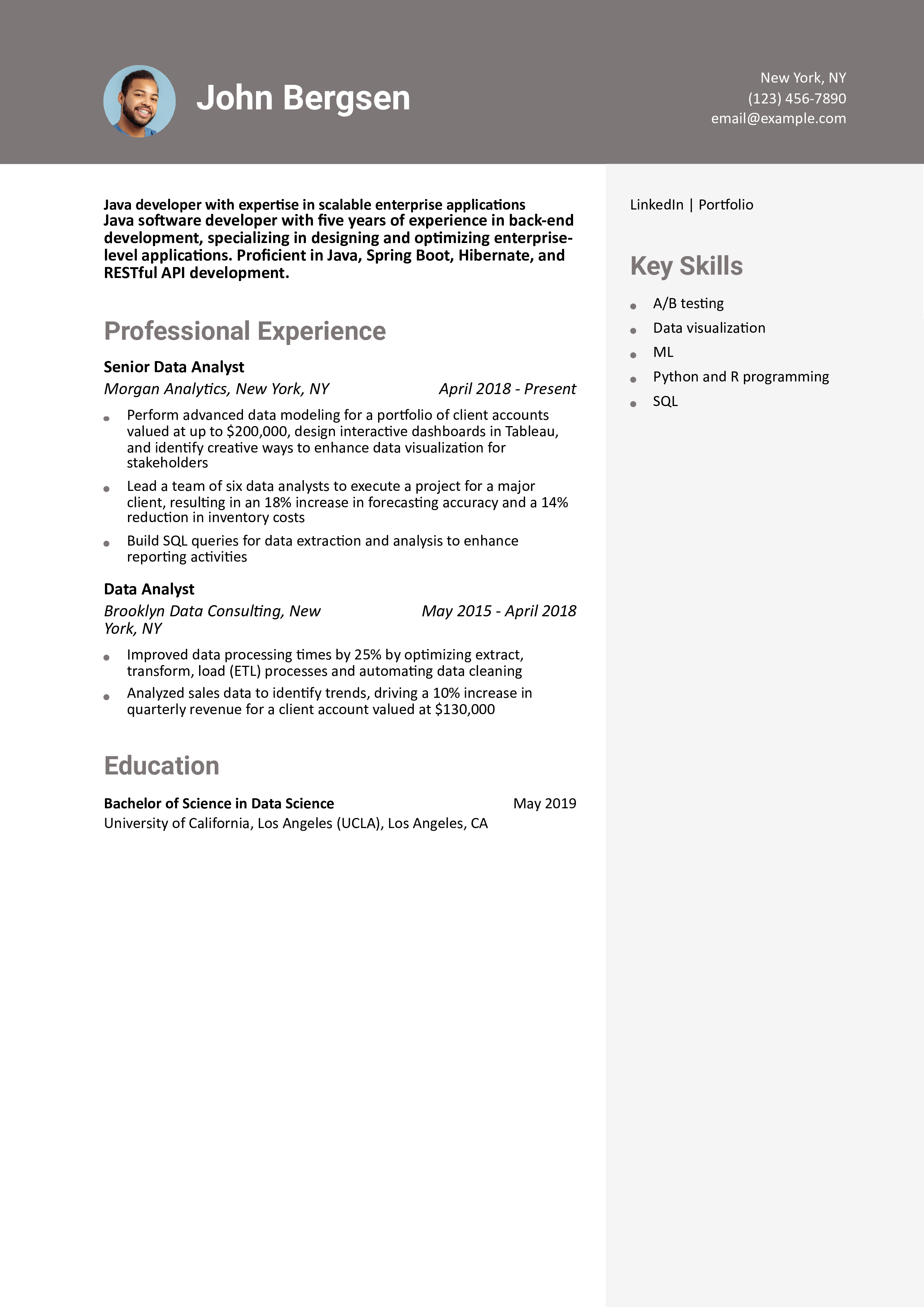 Data Analyst Resume