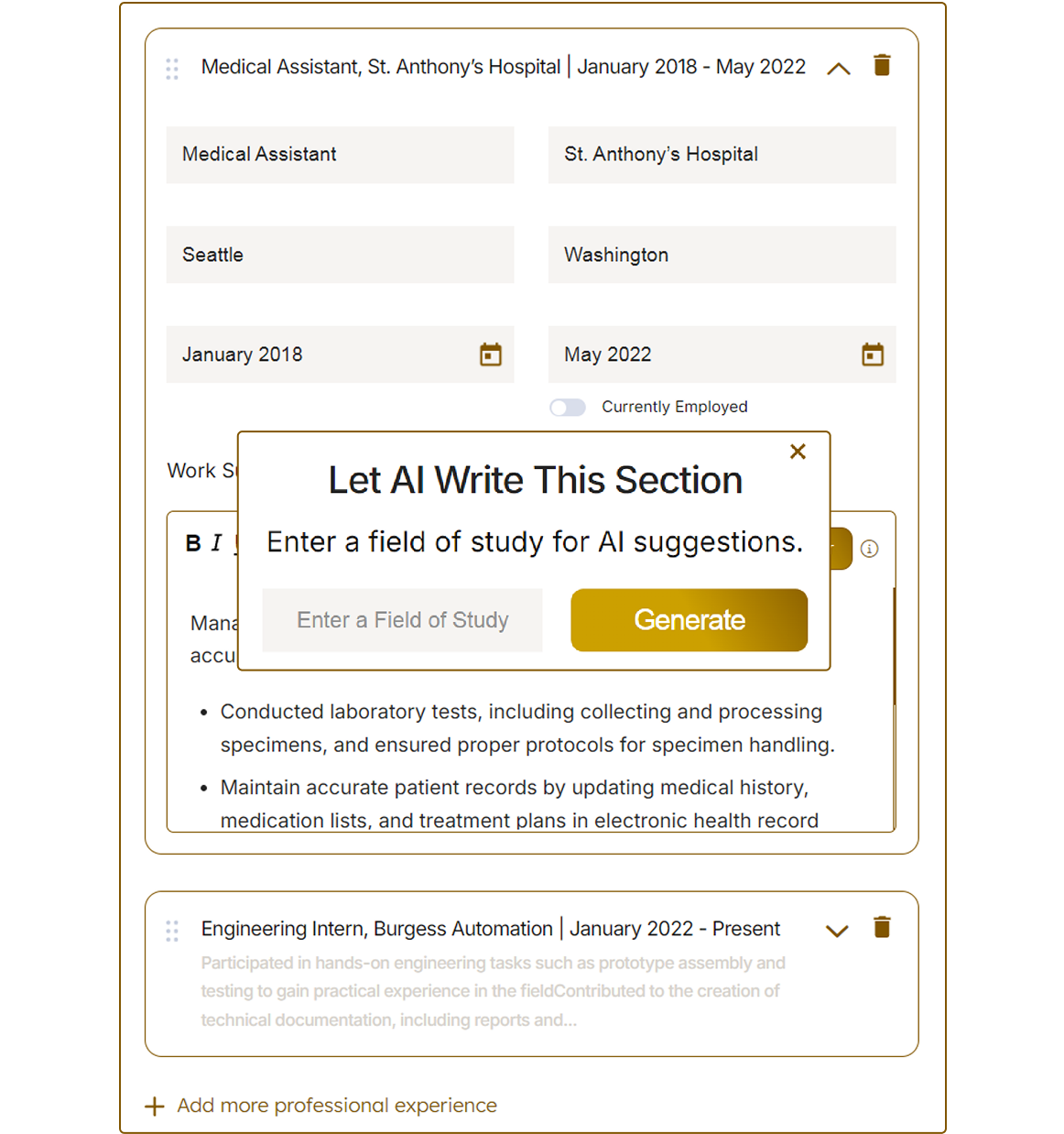Resume builder graphic