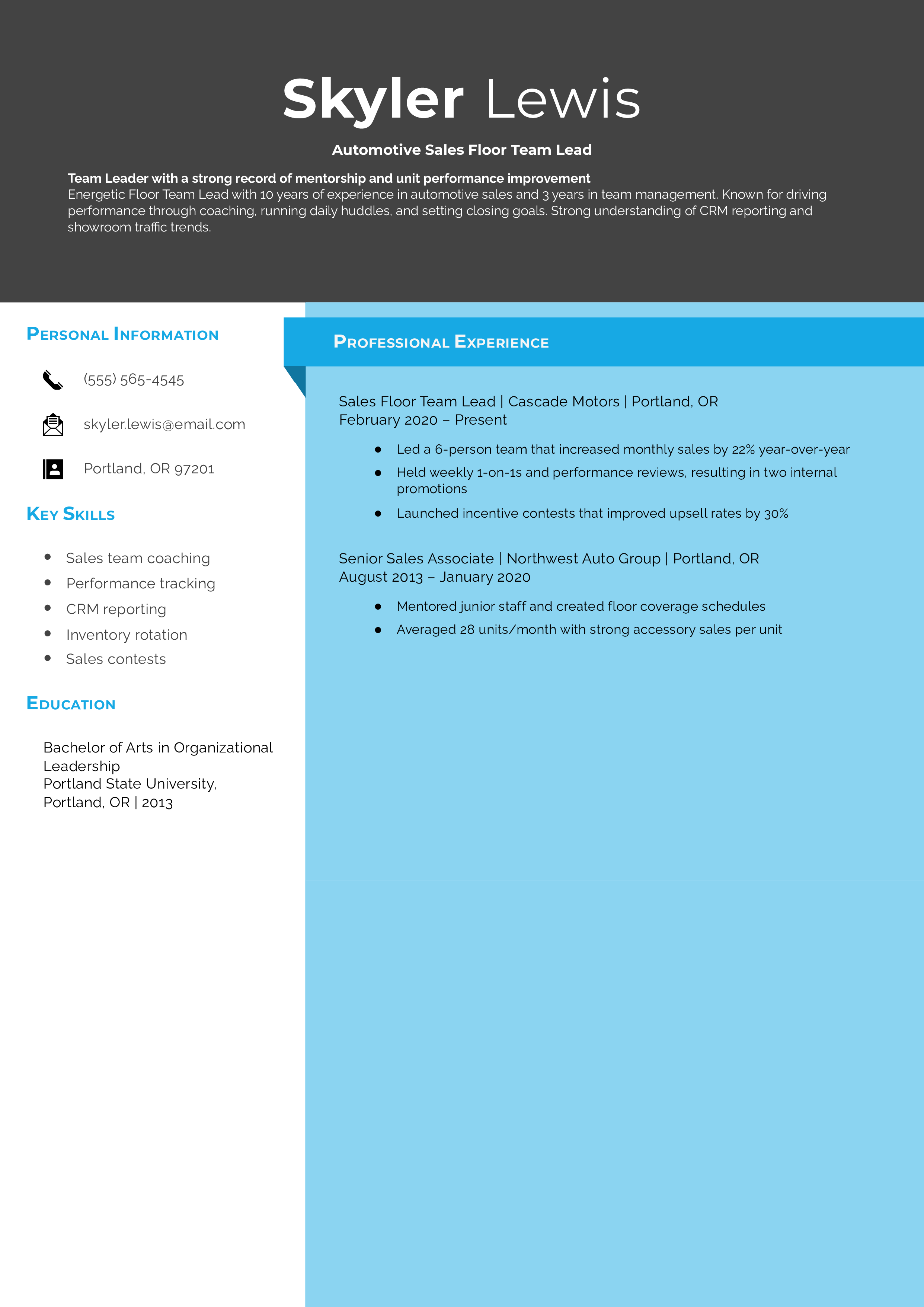 Automotive Sales Floor Team Lead 