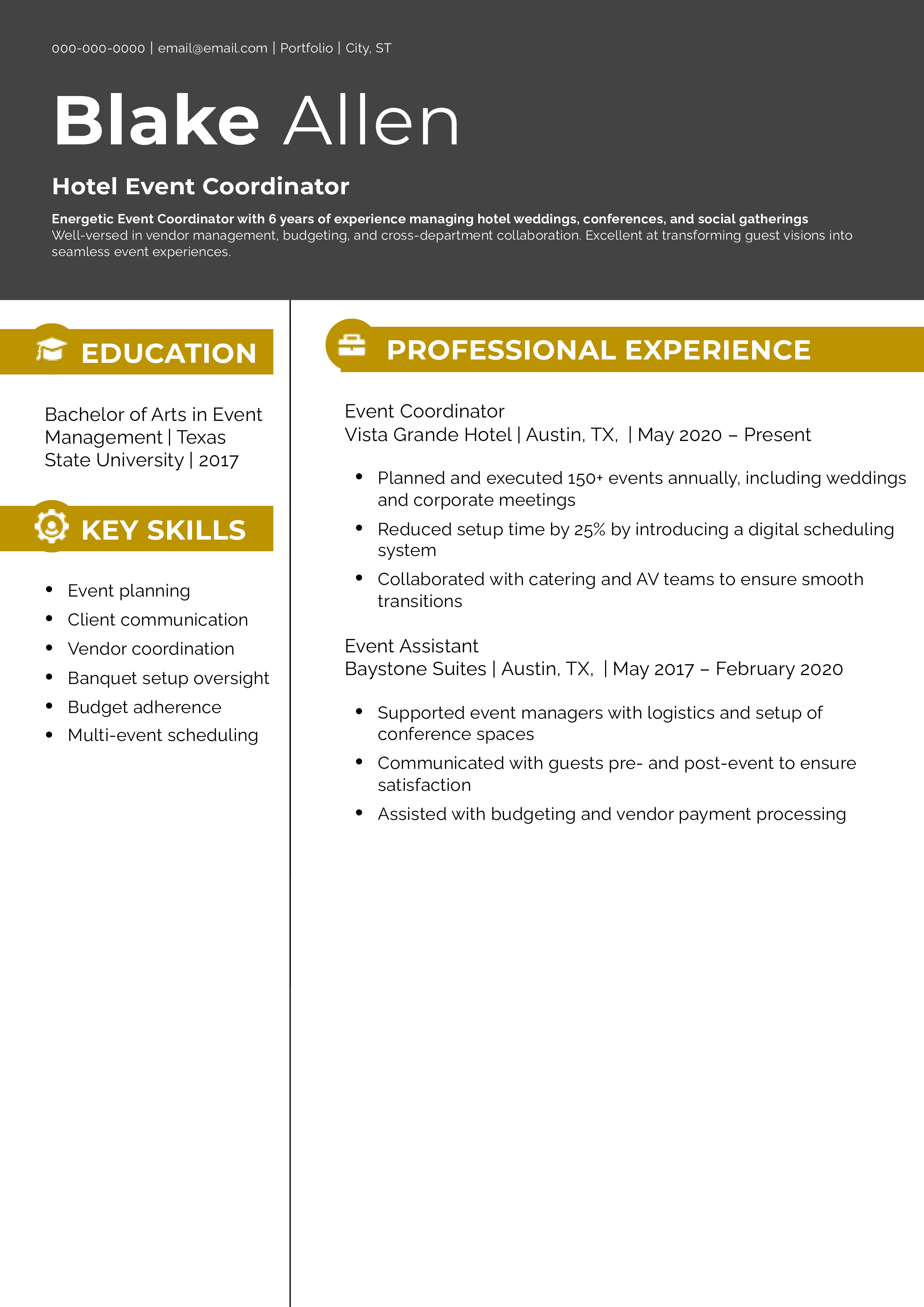 Hotel Event Coordinator 