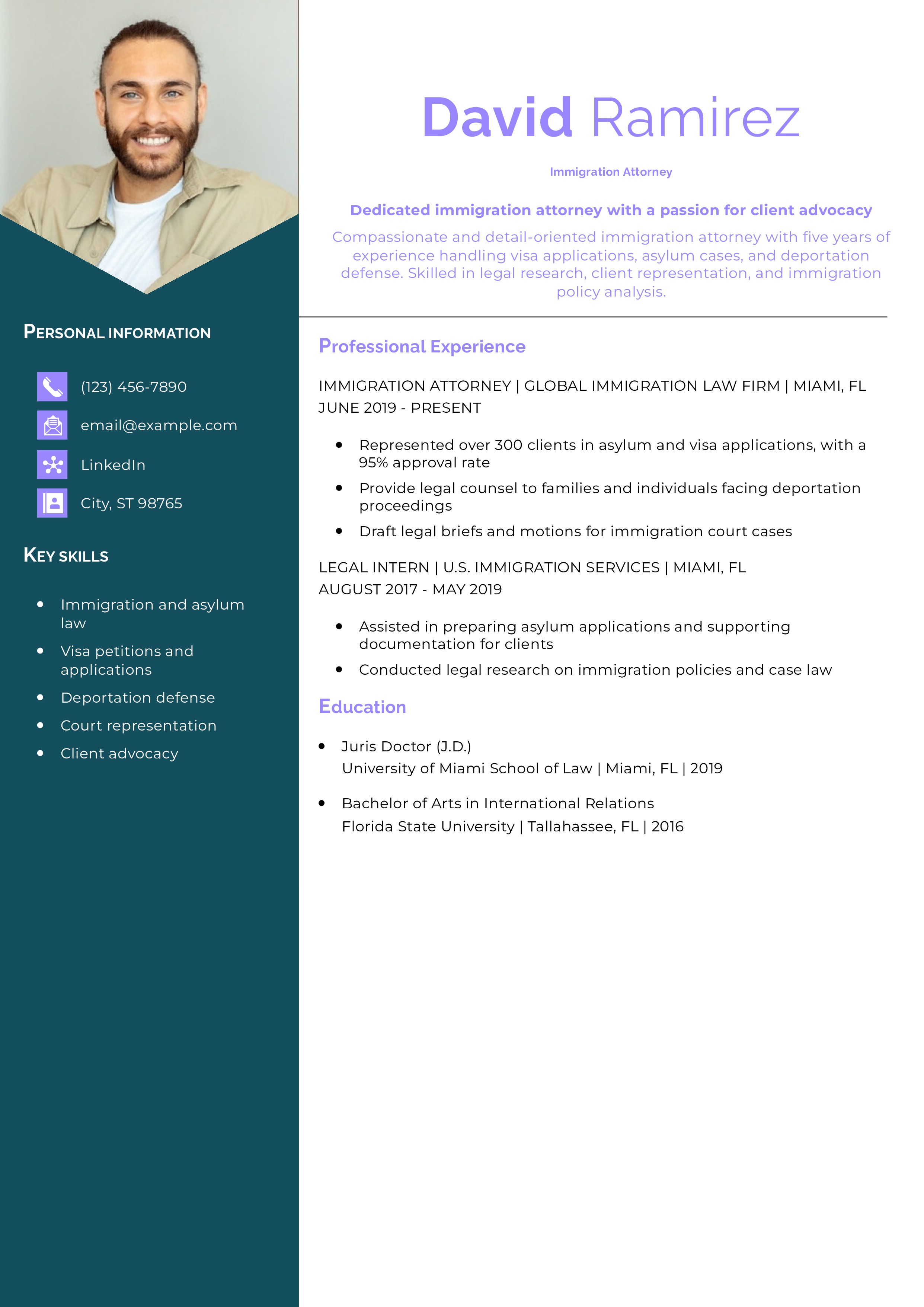 Immigration Attorney Resume Example