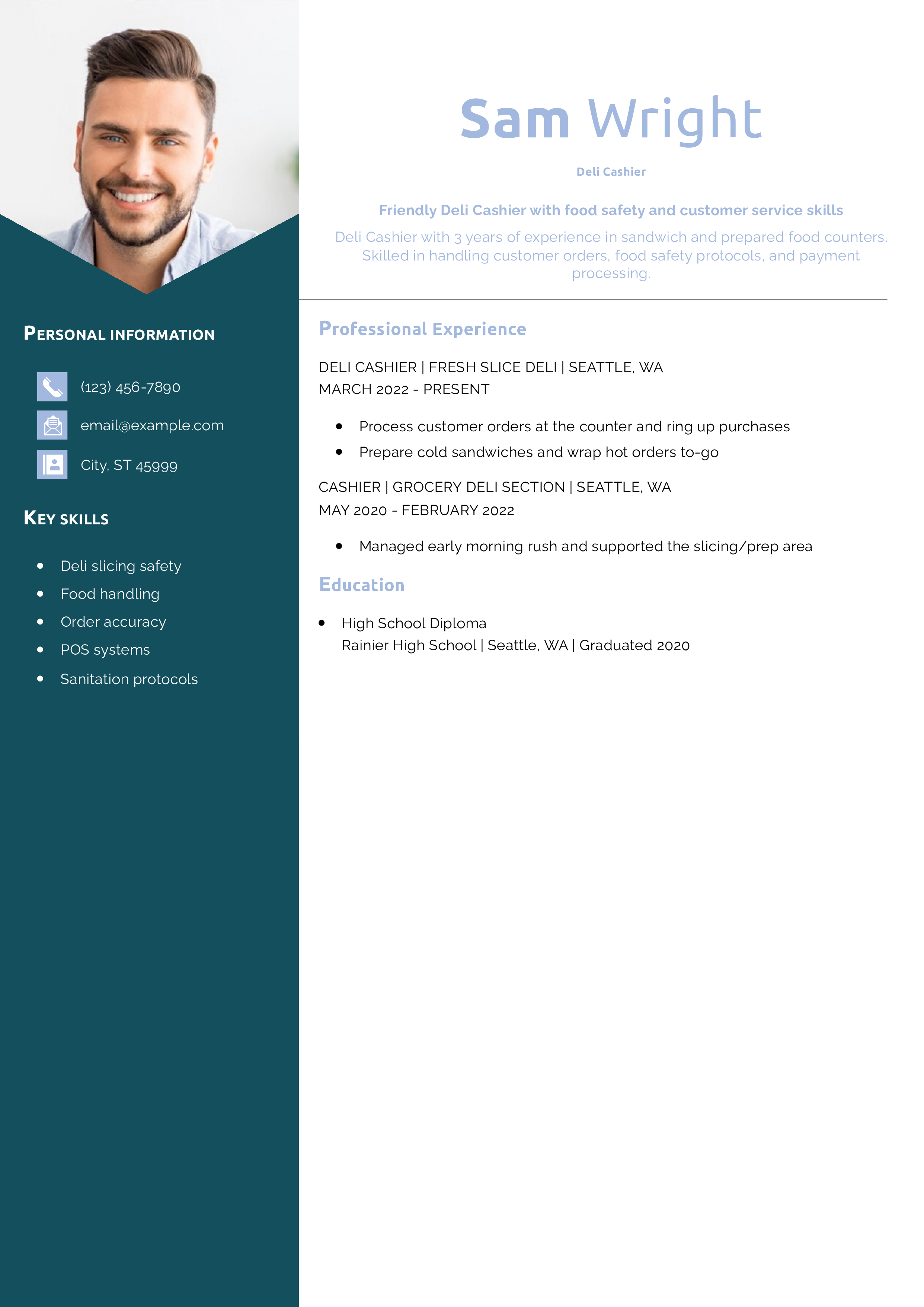 Deli Cashier Resume Example