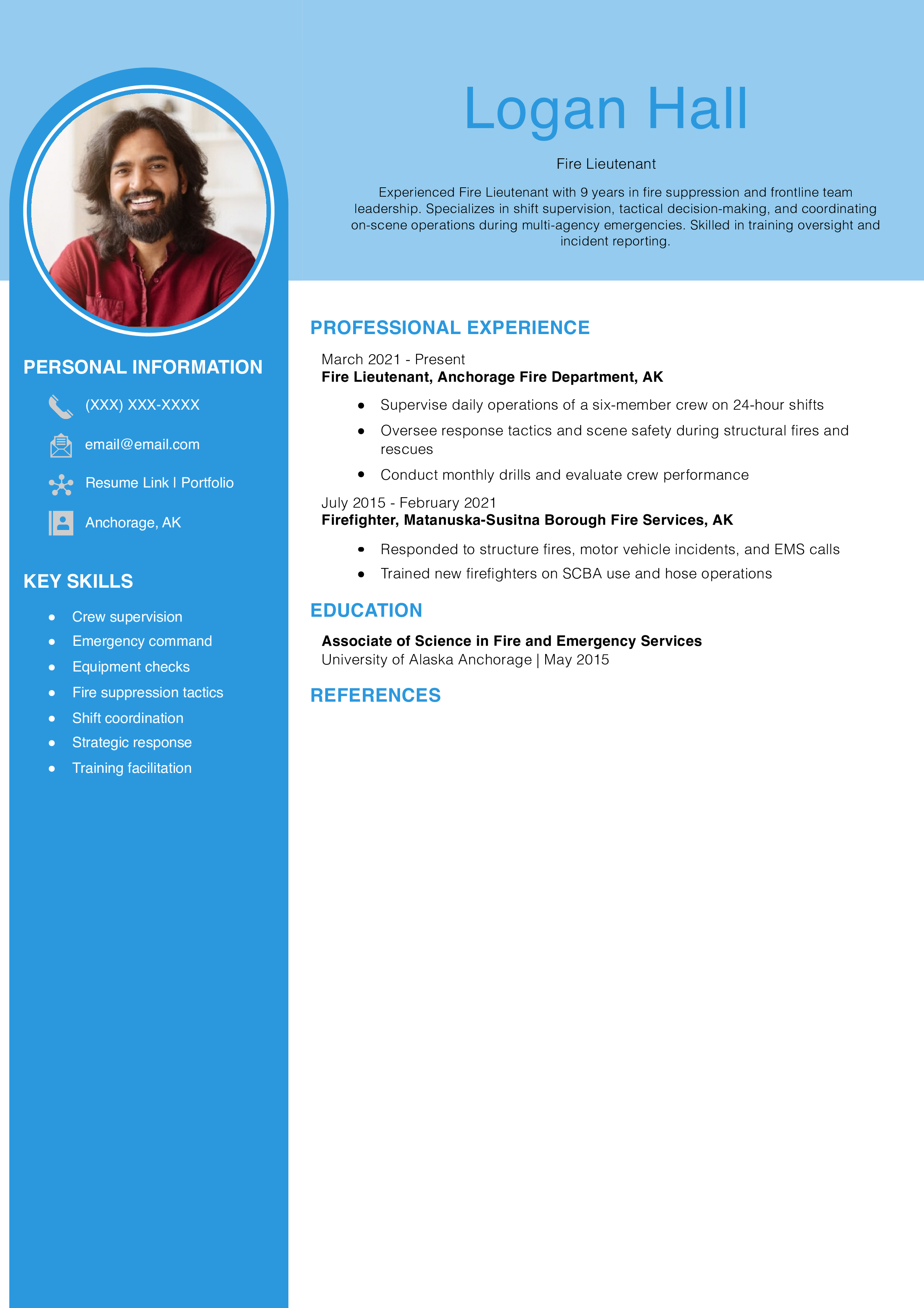 Fire Lieutenant Resume Example