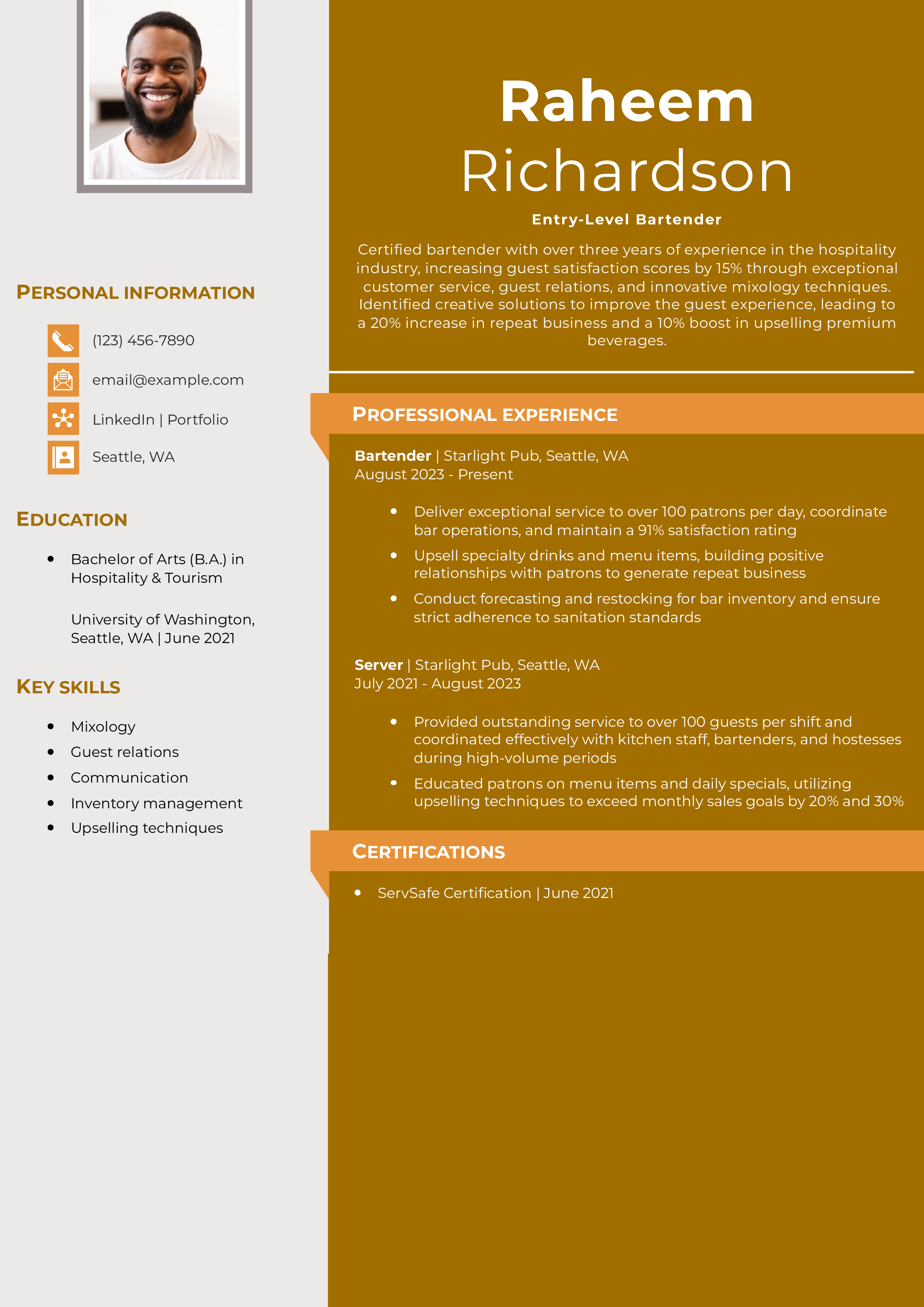 Entry-Level Bartender